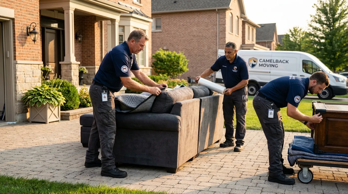 Large estate moving crew wrapping furniture in Cibecue, AZ